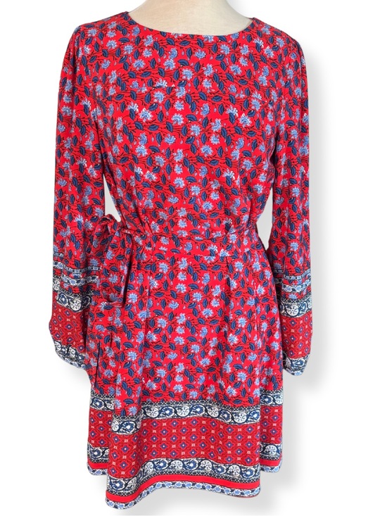 LOFT Dresses & Skirts - LOFT Floral Tie Waist Shift Dress Small Boho Long Sleeve NWOT